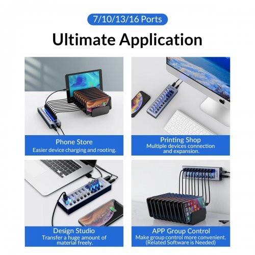 USB хъб Orico AT2U3-7AB-EU-GY-BP (снимка 18)