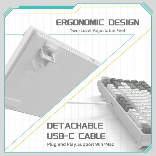 Клавиатура Ajazz AJ-AK820-ARS-GW (снимка 4)