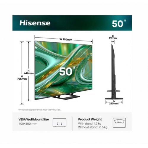 Телевизор Hisense 50E8S (снимка 2)