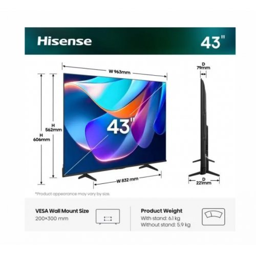 Телевизор Hisense 43A6S (снимка 2)