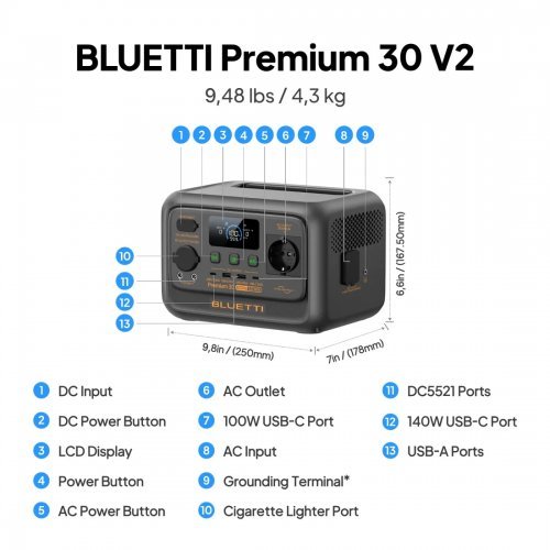 Зарядни станции за електромобили > Bluetti P-PR30V2-EU-GY-BL-010 (снимка 10)