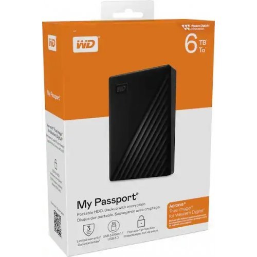 Външен диск Western Digital WD-HDD-PASSPORT-6TB-BK (снимка 2)