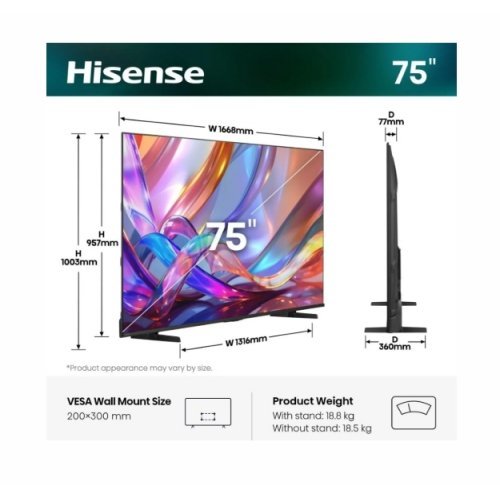 Телевизор Hisense 75E7S (снимка 2)