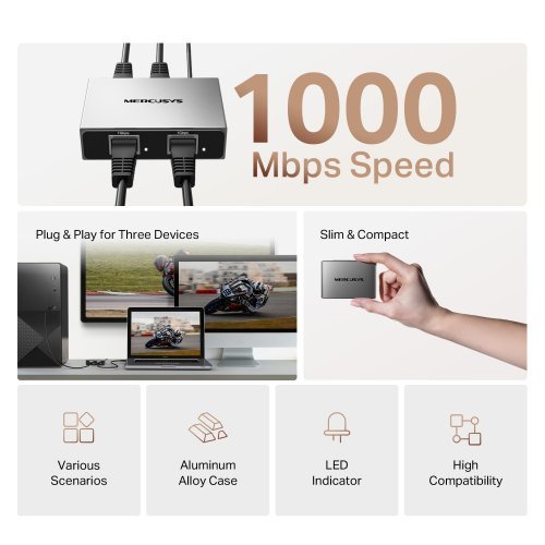 Powerline адаптер Mercusys MEH35 (снимка 3)