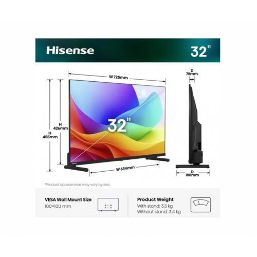 Телевизор Hisense 32A5S (снимка 2)
