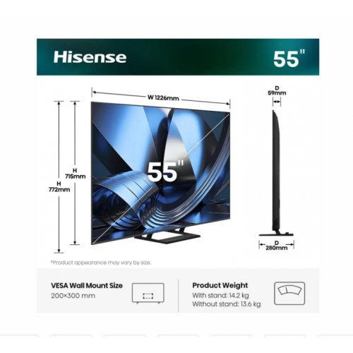 Телевизор Hisense 55U7SE (снимка 3)