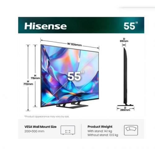 Телевизор Hisense 55A7S (снимка 2)