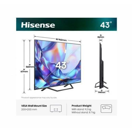 Телевизор Hisense 43A7S (снимка 2)