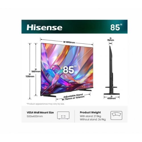 Телевизор Hisense 85E7S (снимка 2)