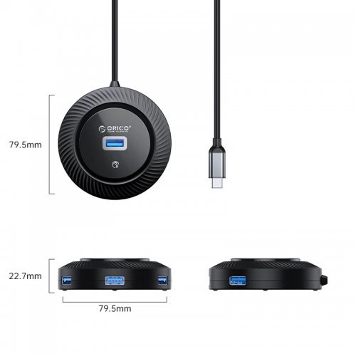 USB хъб Orico YK2-C3-03-BK-BP (снимка 3)