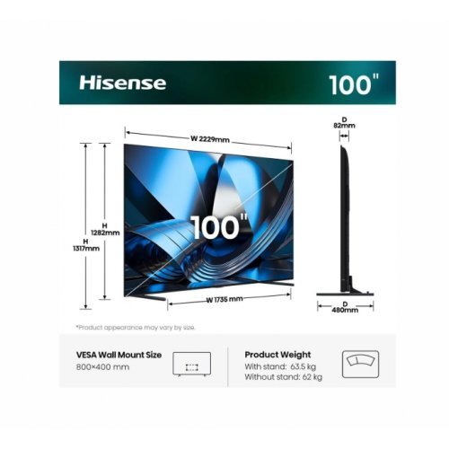 Телевизор Hisense 100U7SE (снимка 2)