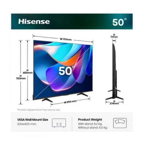 Телевизор Hisense 50A6S (снимка 2)