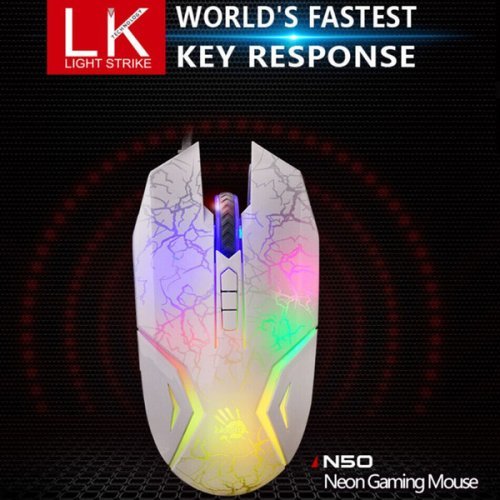 Мишка A4Tech BLOODY BLAZING NEON GAMING White N50 (снимка 8)