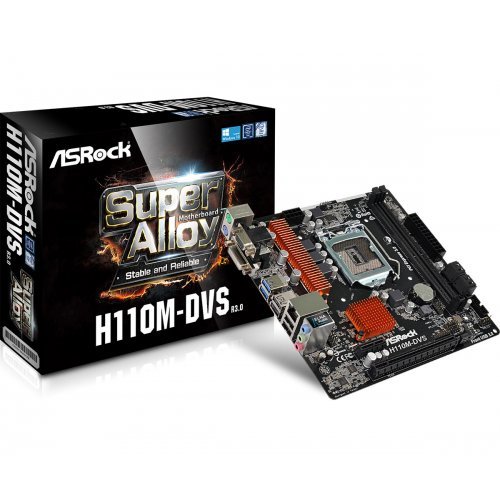 Дънна платка ASRock H110M-DVS R 3.0 (снимка 1)