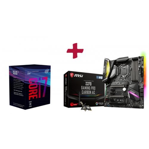 Дънна платка MSI Z370 Gaming Pro Carbon AC + Intel Coffee Lake Core i7-8700 (снимка 1)
