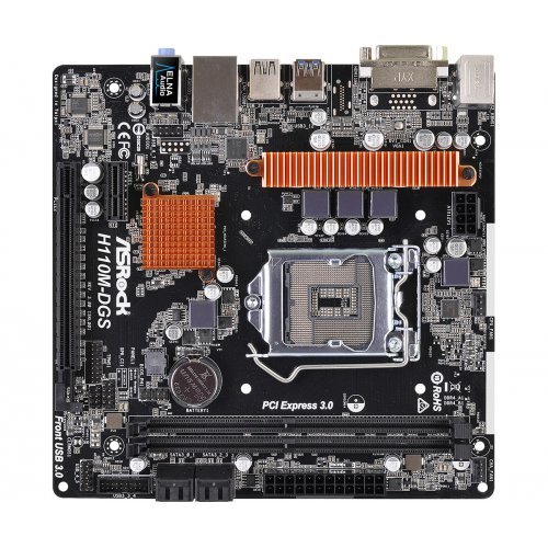 Дънна платка ASRock H110M-DGS R3.0 H110M-DGS_R3.0_3Y (снимка 2)