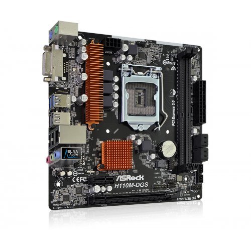 Дънна платка ASRock H110M-DGS R3.0 H110M-DGS_R3.0_3Y (снимка 4)