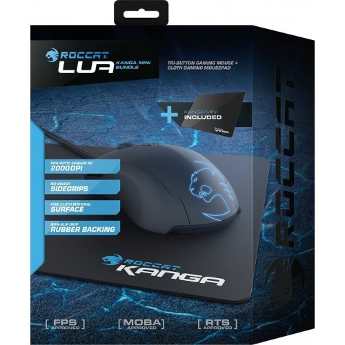 Мишка Roccat Lua + Kanga Cloth Mousepad (Mini) ROC-11-311 (снимка 3)