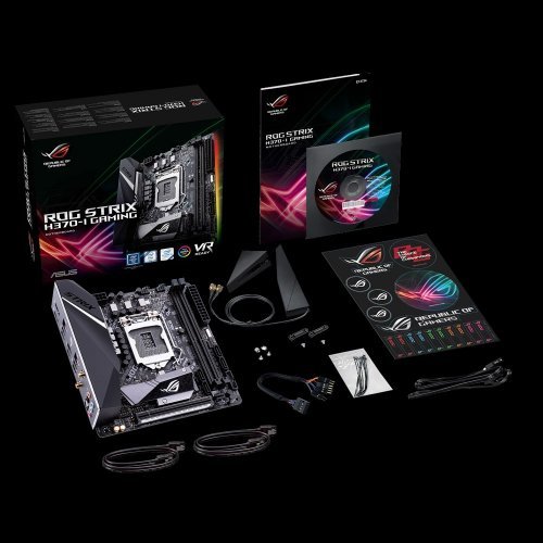 Дънна платка Asus ROG Strix H370-I Gaming ASUS-MB-STRIX-H370I-GAMING (снимка 9)