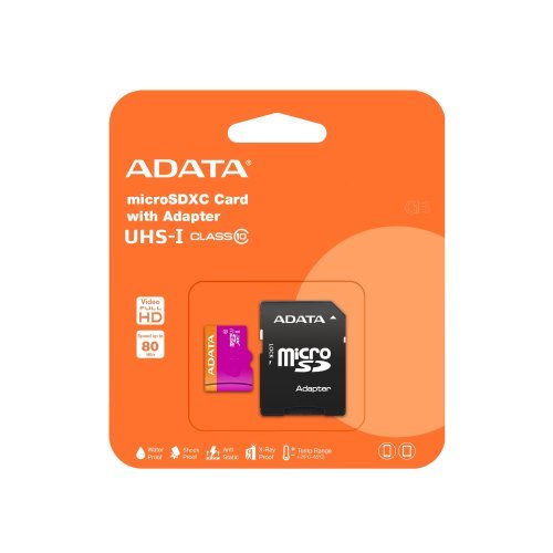 Secure Digital Card Micro Gb Adata Sdxc Uhs I U A V Ausdx Guicl A Ra