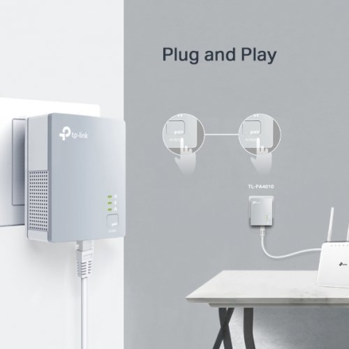 Powerline адаптери > TP-Link AV600 Nano Powerline Adapter Starter Kit PA4010KIT (снимка 4)