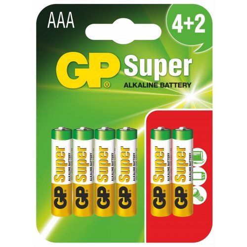 Батерия GP Batteries LR03 AAA 6x GP-BA-SUP-LR03-4+2 (снимка 1)