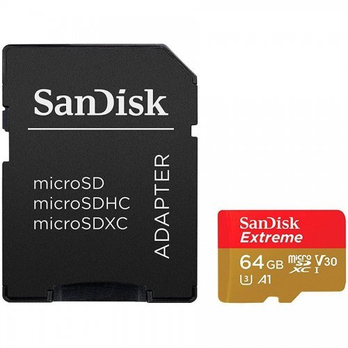 Флаш карта SanDisk Extreme + Rescue Pro Deluxe SDSQXA2-064G-GN6MA (снимка 1)