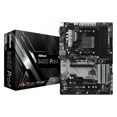 Дънна платка ASRock B450 Pro4 B450_Pro4 (снимка 1)