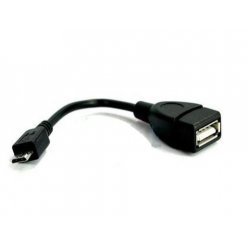 Кабел VCom OTG USB AF / Micro USB Black CU226-0.2m
