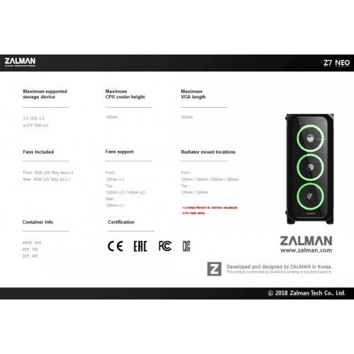 Компютърна кутия Zalman Z7 NEO ZM-Z7-NEO (снимка 3)