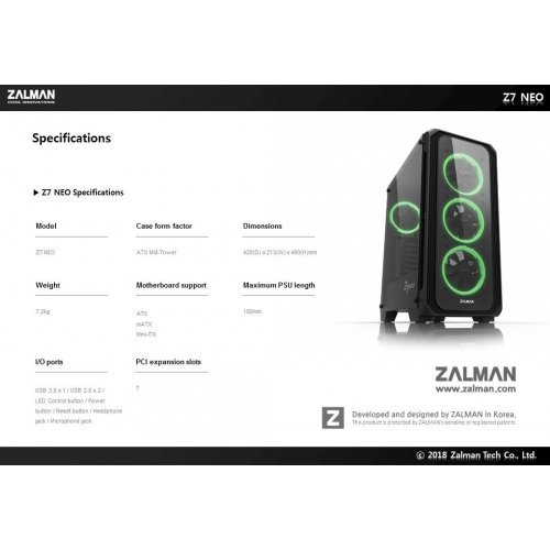Компютърна кутия Zalman Z7 NEO ZM-Z7-NEO (снимка 11)