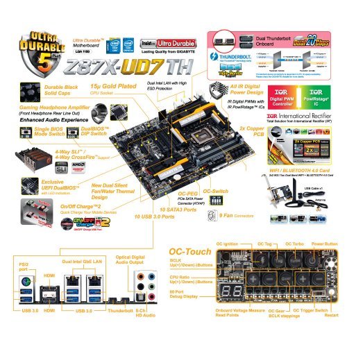Дънна платка Gigabyte GA-Z87X-UD7 TH (rev. 2.0) (снимка 5)