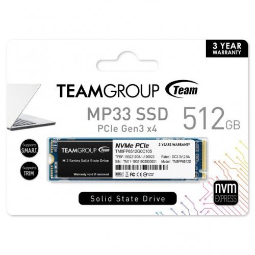 SSD Team Group TM8FP6512G0C101 TEAM-SSD-MP33-512GB (снимка 2)