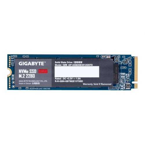 SSD Gigabyte 512GB M.2 PCIe, 2280 NVMe, Read/ Write: 1700/ 1550 MBps, 4KB Random Read/ Write: 270000/340000 IOPS  (снимка 1)