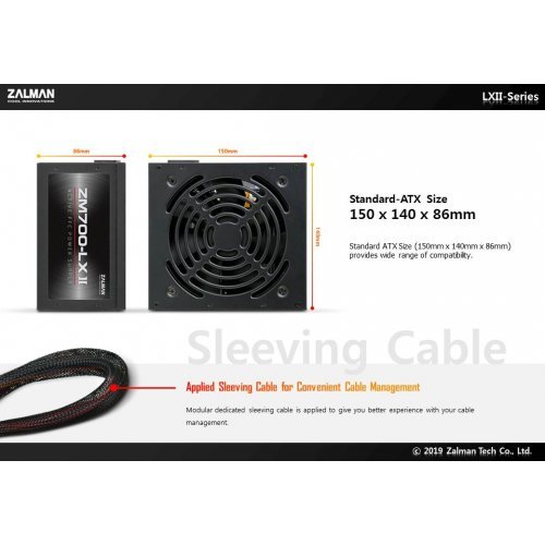Захранващ блок Zalman APFC ZM500-LXII ZM500-LXII    (снимка 2)