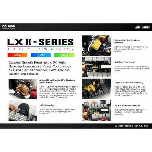 Захранващ блок Zalman APFC ZM500-LXII ZM500-LXII    (снимка 6)