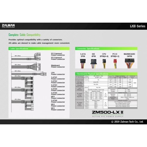 Захранващ блок Zalman APFC ZM500-LXII ZM500-LXII    (снимка 16)