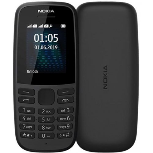 Мобилен телефон Nokia 105 2019 TA-1174 Dual SIM BLACK  16KIGB01A07 (снимка 1)