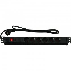 Разклонител за Rack Lande 1U 19" 8x220V on/off LN-PRZ-ONF-1U8P-SC