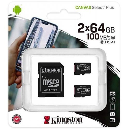 Флаш карта Kingston SDCS2/64GB-2P1A KIN-SDCS2-64GB-2P1A (снимка 1)