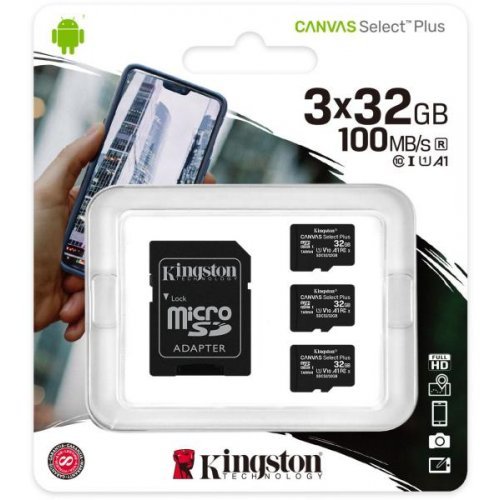 Флаш карта Kingston SDCS2/32GB-3P1A KIN-SDCS2-32GB-3P1A (снимка 1)