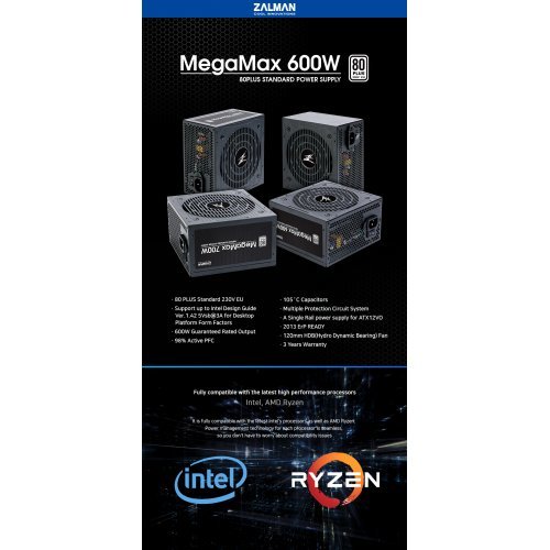 Захранващ блок Zalman ZM600-TXII (снимка 6)