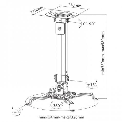 Стойка за дигитален проектор SBOX PM-18S (снимка 3)