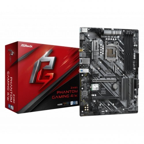 Дънна платка ASRock Z490 Phantom Gaming 4/AC ASR-MB-Z490-PHANTOM-4AC (снимка 1)
