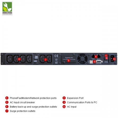 UPS устройство CyberPower OR1000ELCDRM1U (снимка 3)