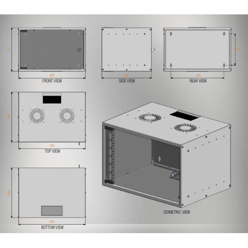 Комуникационен шкаф MIRSAN MR.SOH12U40MN.01 (снимка 3)
