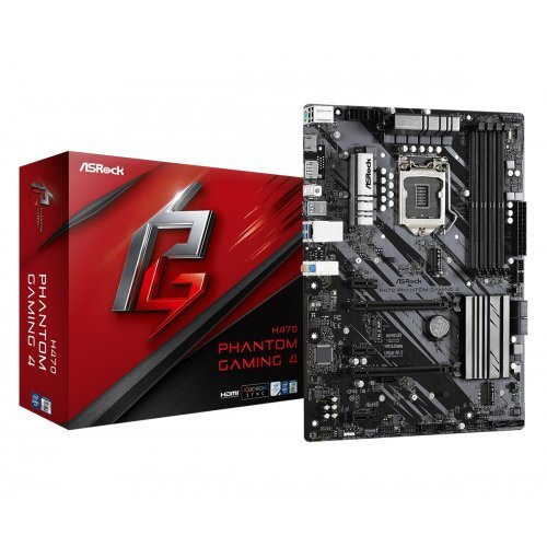 Дънна платка ASRock H470 Phantom Gaming 4 H470_PHANTOM_GAMING_4 (снимка 1)