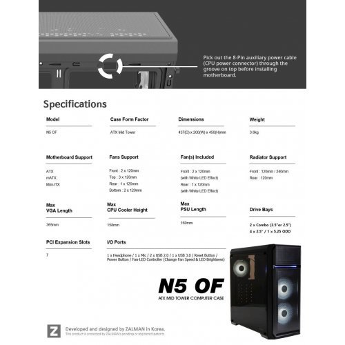 Компютърна кутия Zalman ZM-N5-OF    (снимка 10)