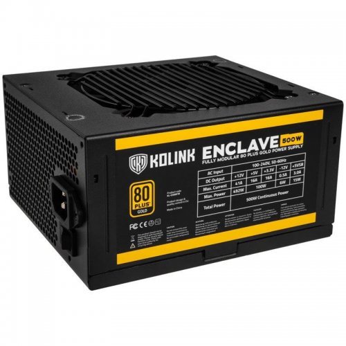 Захранващ блок Kolink  Enclave 500W 80 PLUS Gold modular KOLINK-PS-500-E (снимка 1)