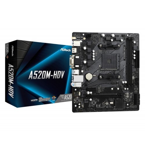 Дънна платка ASRock A520M-HDV 90-MXBE50-A0UAYZ (снимка 1)